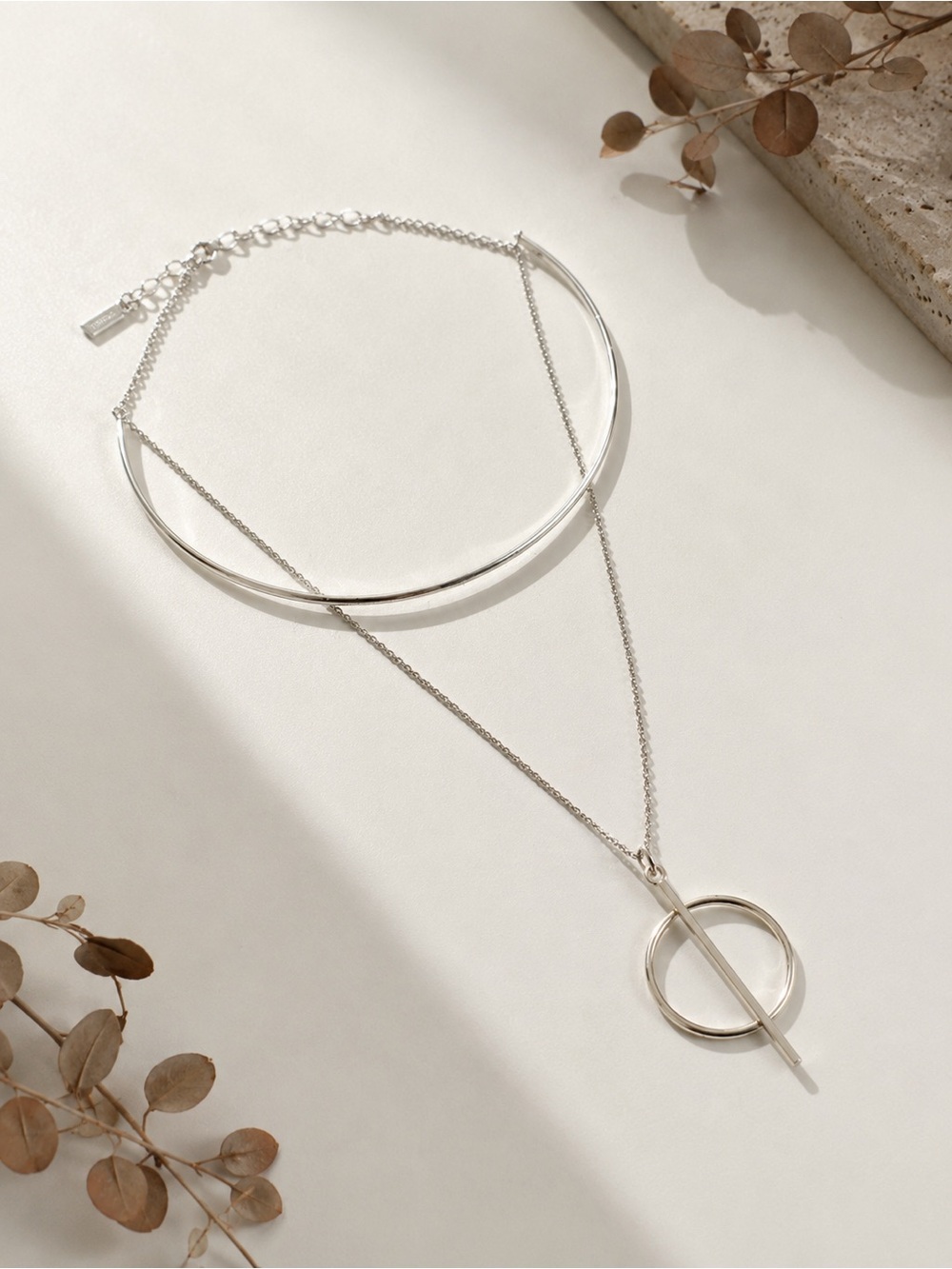 Foxy Geometric Silver-Tone Statement Necklace | Made in Canada